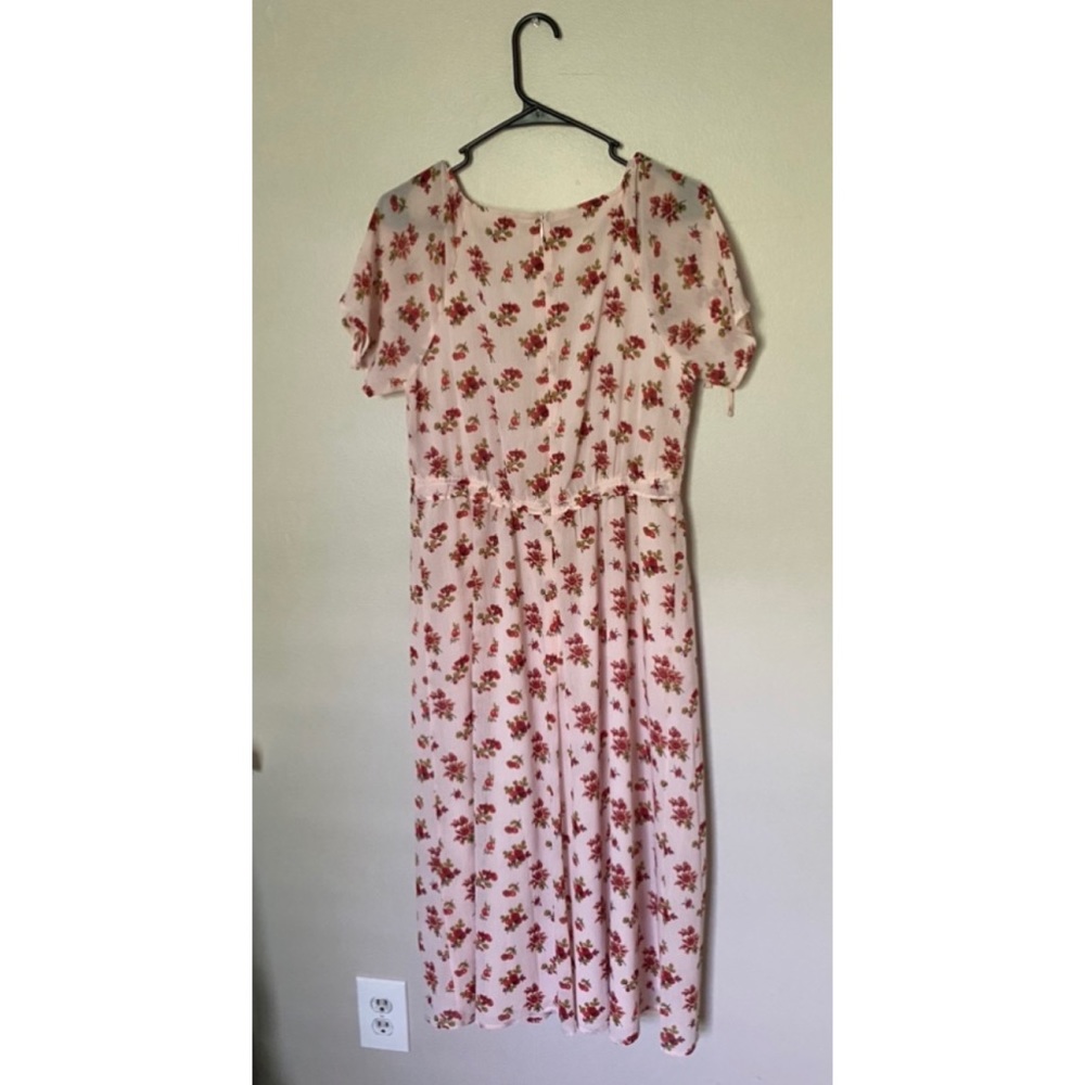 Madewell Tie Sleeve Ruffle Waist Midi Dress - Picture 3 of 6